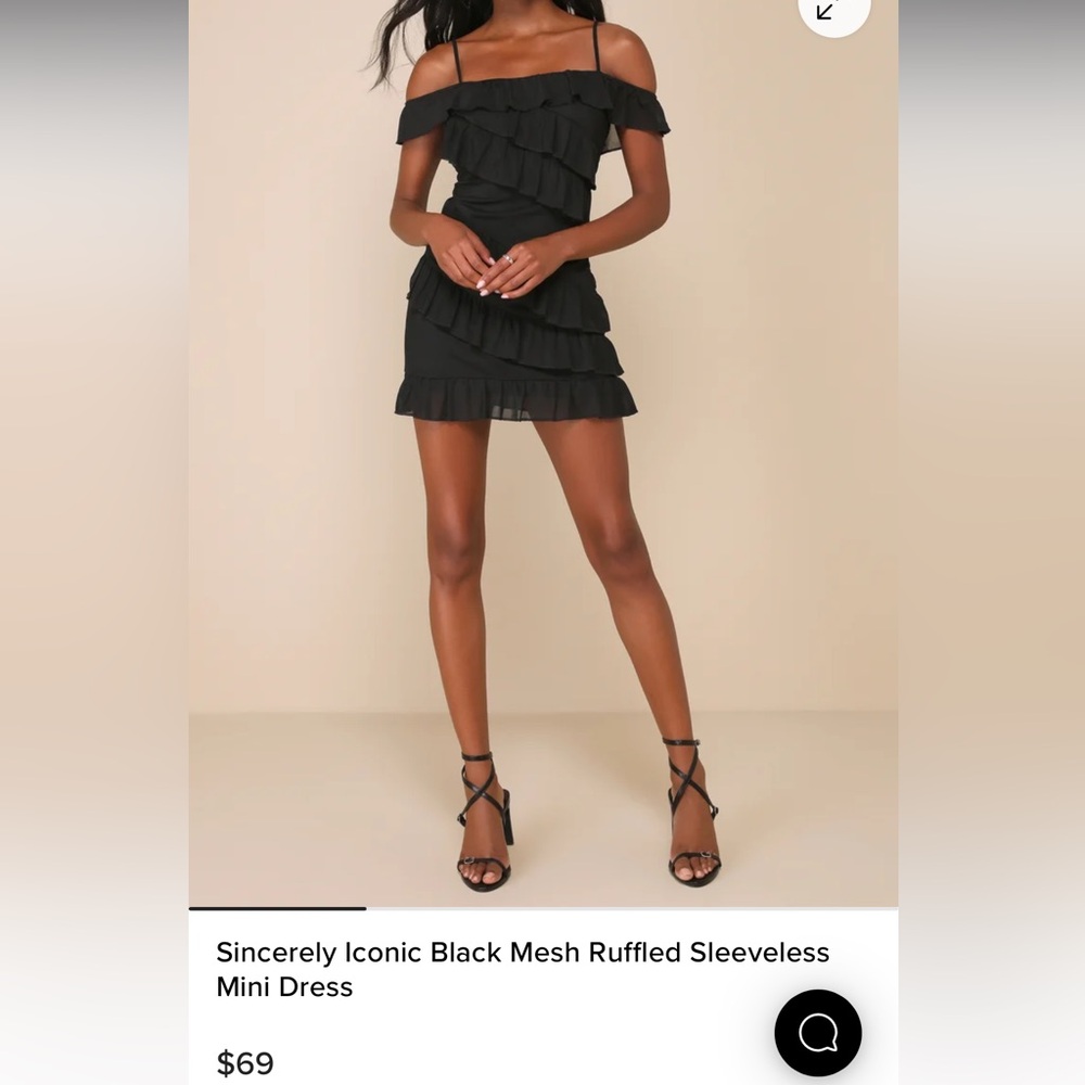Lulu's Black Ruffle Off-Shoulder Mini Dress